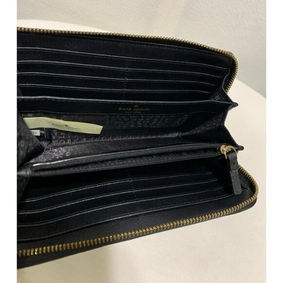 Kate Spade Laurel Way Neda Zip Around Wallet Black WLRU2669 - Picture 8 of 12
